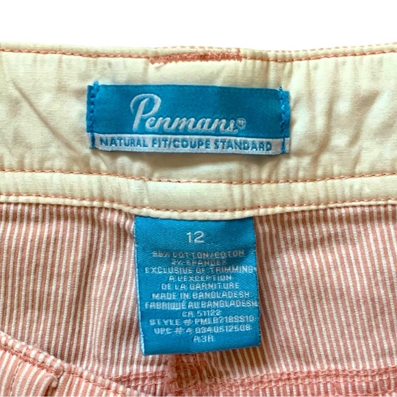 Vintage Penman’s Bermuda 12 clam digger casual comfy preppy pinstripe relaxed - Picture 4 of 7